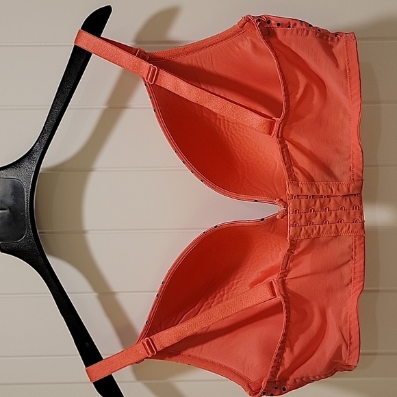 Cacique Satin Pink Black Polka Dot Bra Size 42DD - Picture 2 of 5